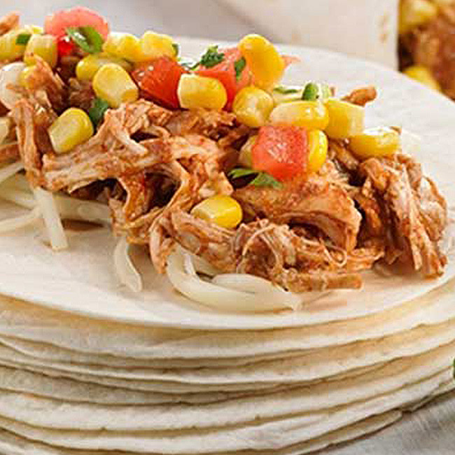 Pulled Chicken Taco with Corn Salad
